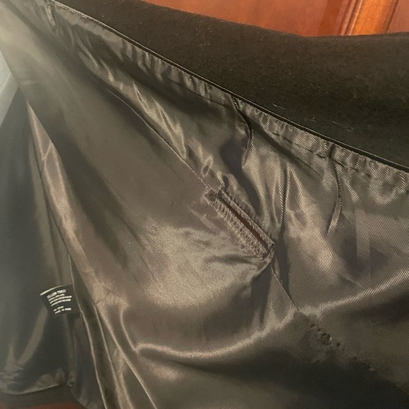 Ellen Tracy Black Wool Button Cape Belted Jacket Coat - Picture 12 of 13